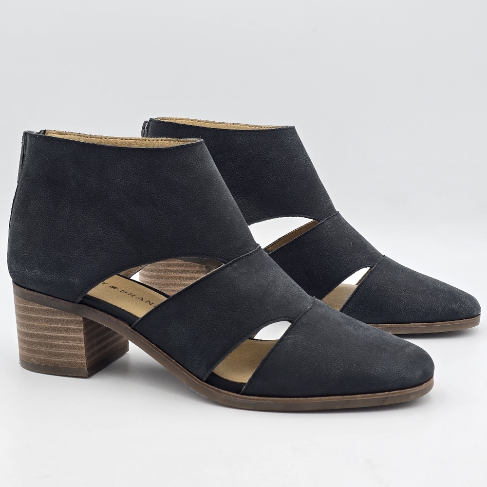 Like-New Lucky Brand Ralwan Cutout Booties, Black, Women's 7.5M